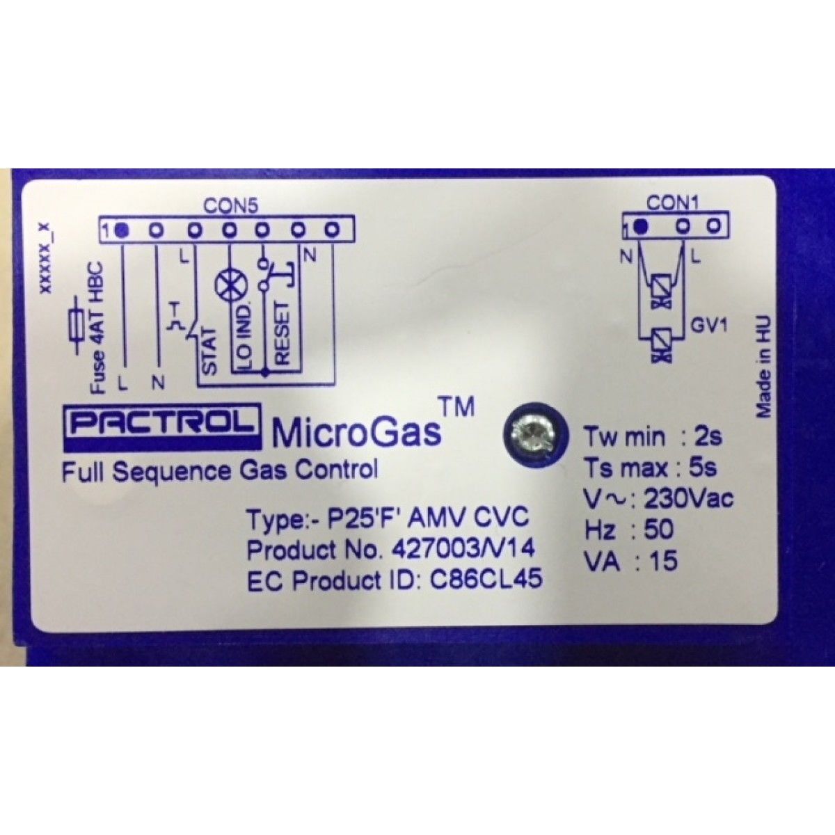 P25 F 427001/v19 Ateşleme Kontrol Ünitesi