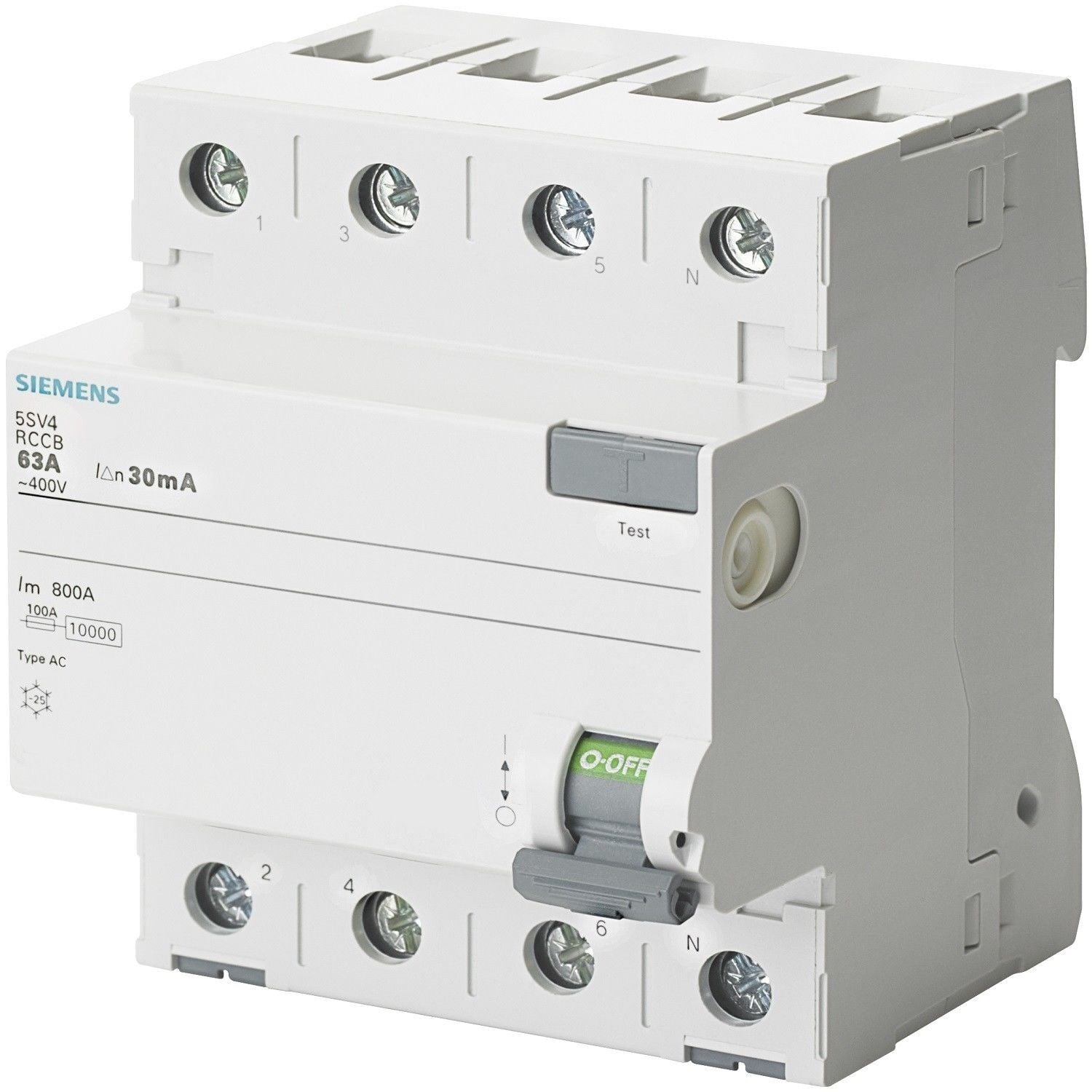Siemens 5Sv4346-0 400V (3 Faz + Nötr) Kaçak Akım Koruma Rölesi