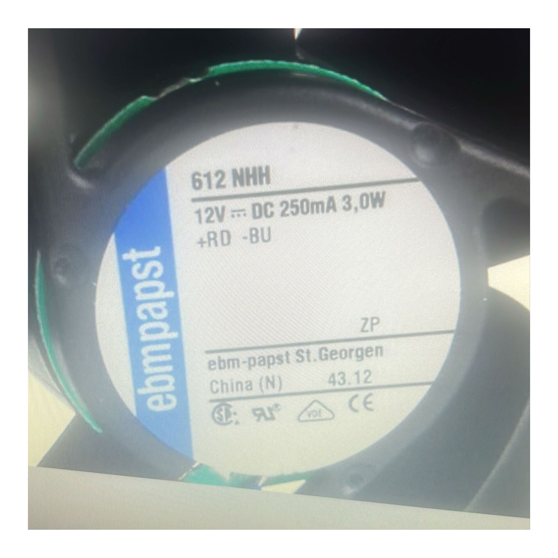 EBMPAPST 612NHH Kompakt Fan 12V DC