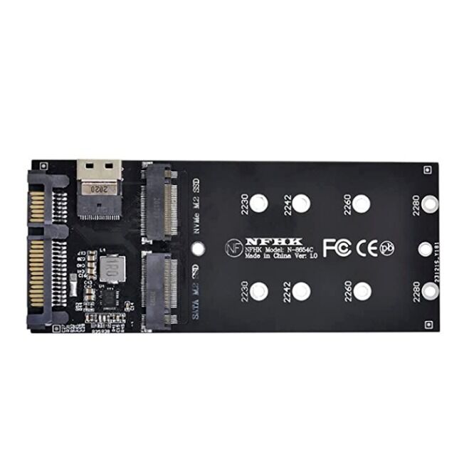 SFF-8654 a U2 Kit NGFF M-Key a Slimline SAS NVME PCIe SSD Adaptador SATA para placa base