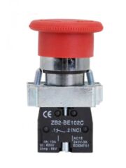 22mm 600V 10A KIRMIZI XB2 BS542 ACİL STOP MANTAR BUTON