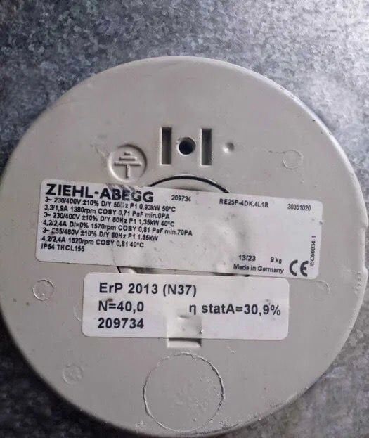 ZIEHL-ABEGG RE25P-4DK.4F.1R FAN