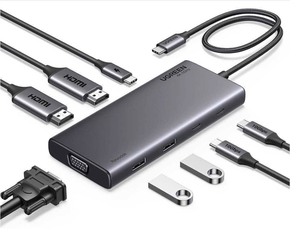 UGREEN REVODOK PRO 308 ÜÇLÜ EKRAN BAĞLANTI İSTASYONU